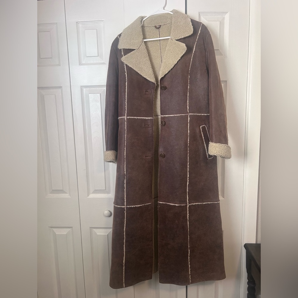 Wilson leather Brown Shearling Long Coat